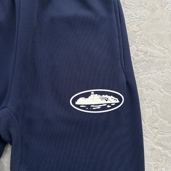 Corteiz RTW "Island" Navy Blue Shorts with Puff Print Logo - Picture 3 of 13